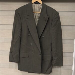 Vintage Burberry Charcoal Double-Breasted Blazer